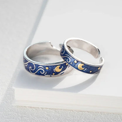 Romantic Van Gogh Starry Night Rings