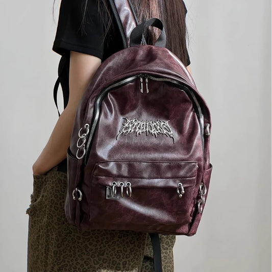 Lucian Grunge Leather Backpack