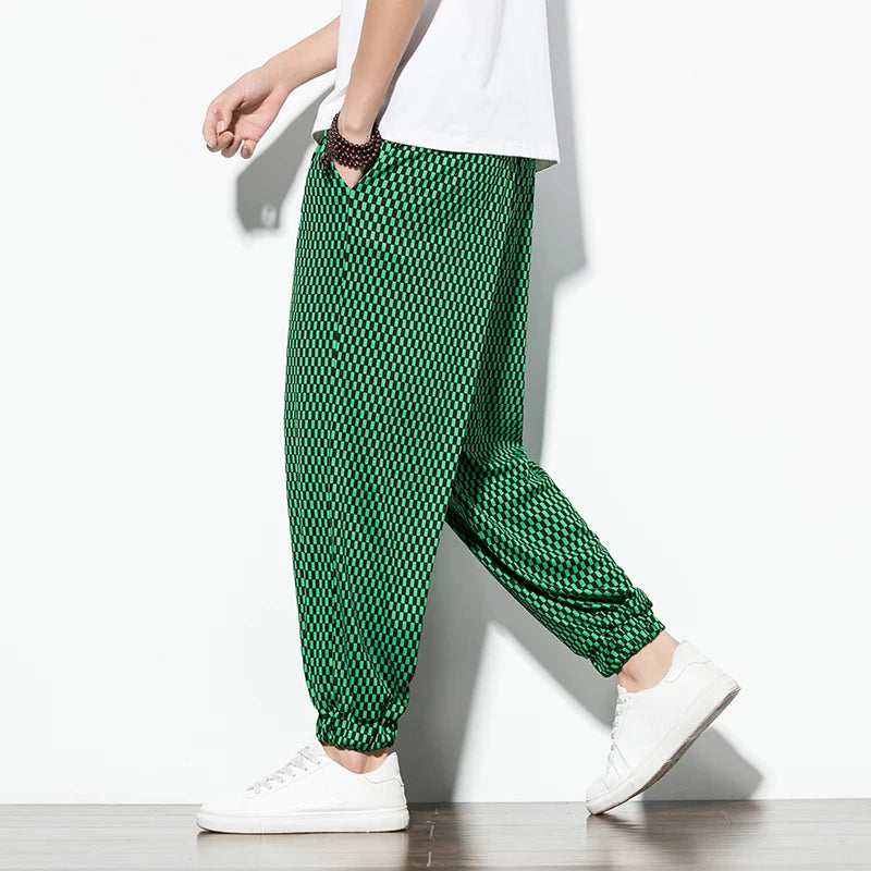 Checkered Loose-Fit Joggers