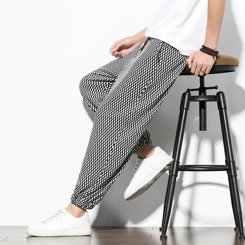 Checkered Loose-Fit Joggers