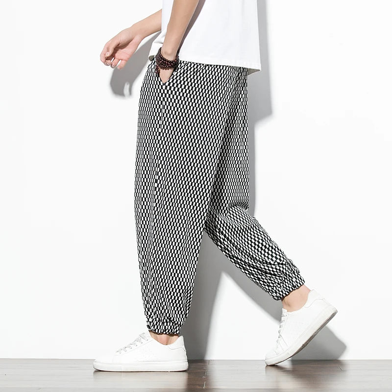 Checkered Loose-Fit Joggers