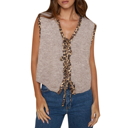 Kendra Tie Front Sweater Vest