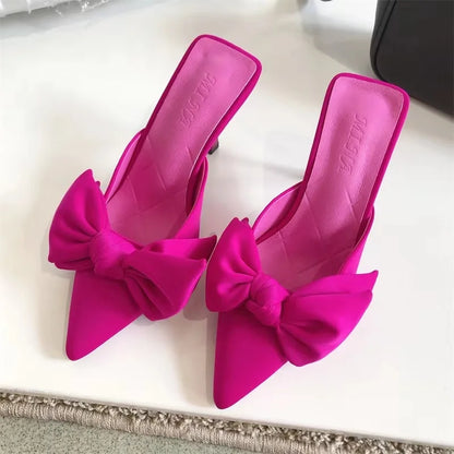 Elanor Pointed-Toe Bow Heels