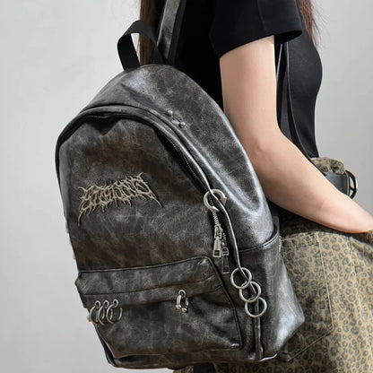 Lucian Grunge Leather Backpack