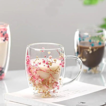 Lively Floral Glass Mug