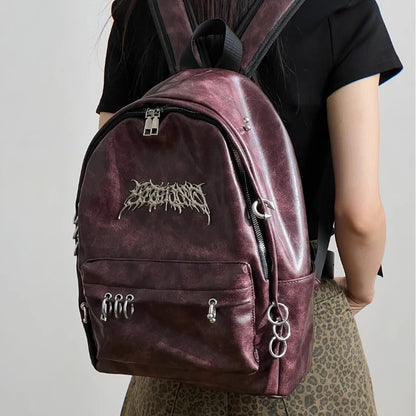 Lucian Grunge Leather Backpack