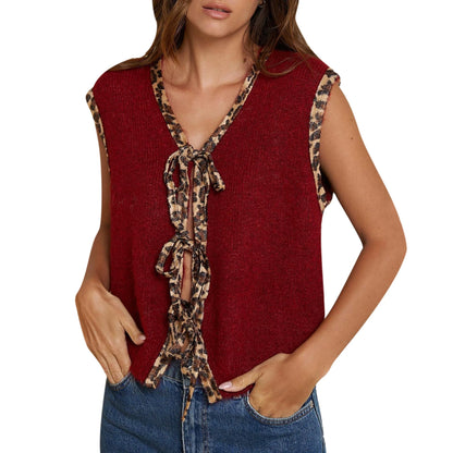 Kendra Tie Front Sweater Vest